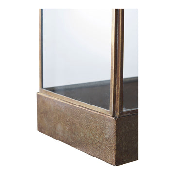 Laterne – Antik-Messingoptik, Glas-Metall-Rahmen, 36,5 cm hoch - Manali | House Nordic