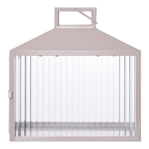 Laterne – Metallrahmen, Glasabdeckung, Beige-Graues Finish - Lucca | House Nordic