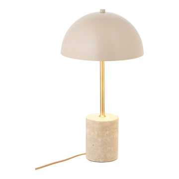 Tischleuchte – Marmorfuß, Messingdetails, beige Schirm - Sheffield | House Nordic