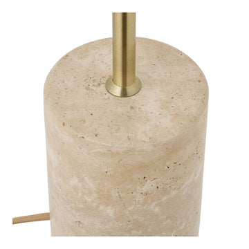 Tischleuchte – Marmorfuß, Messingdetails, beige Schirm - Sheffield | House Nordic
