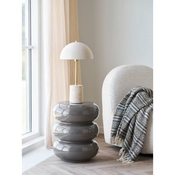 Tischleuchte – Marmorfuß, Messingdetails, beige Schirm - Sheffield | House Nordic