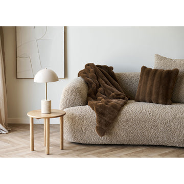Tischleuchte – Marmorfuß, Messingdetails, beige Schirm - Sheffield | House Nordic