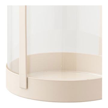 Tealight Holder Set - Glass Metal Combination, Beige Finish, Elegant Design - Hurricane | House Nordic
