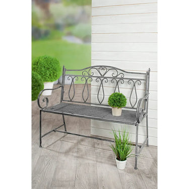 Bank – Zeitlose Eleganz, Exklusive Metalloptik, Ausdrucksstarkes Design, 94 cm - Stripes | Gilde