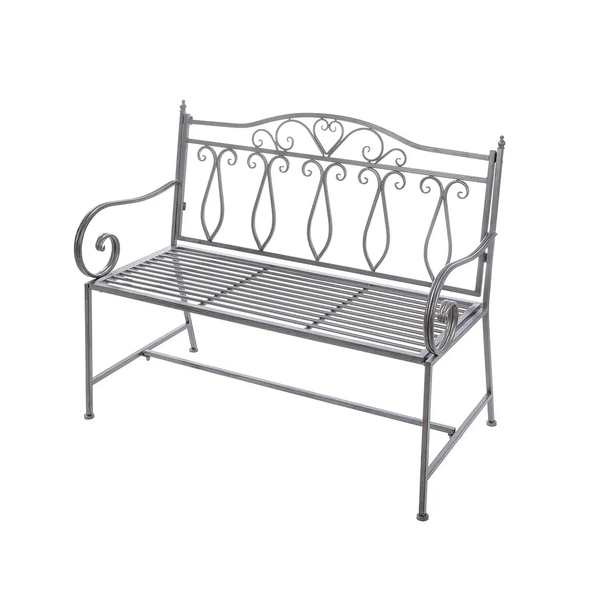 Bank – Zeitlose Eleganz, Exklusive Metalloptik, Ausdrucksstarkes Design, 94 cm - Stripes | Gilde
