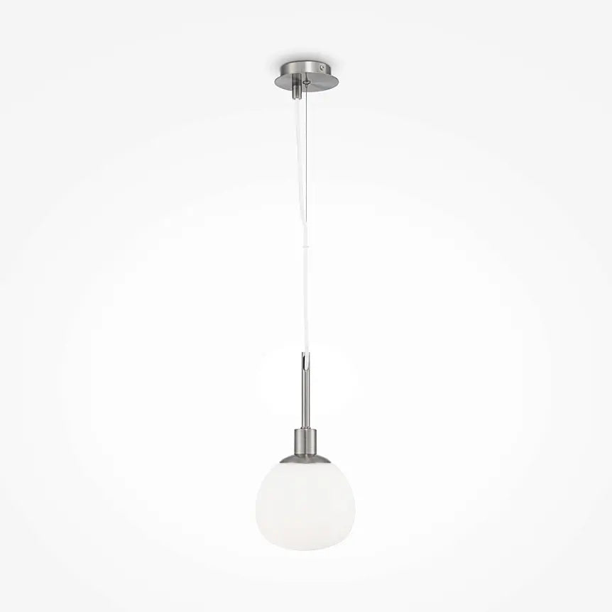 Pendant light with opal glass diffuser and nickel finish in a modern design - Erich | Maytoni