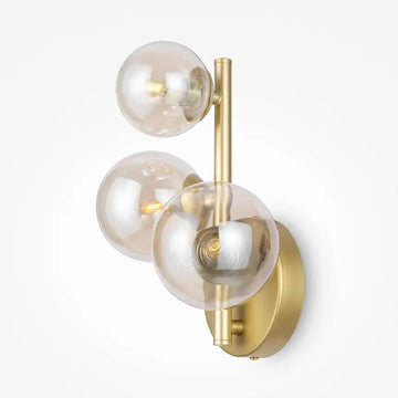 Wall light with satin gold finish and amber glass spheres – Dallas | Maytoni
