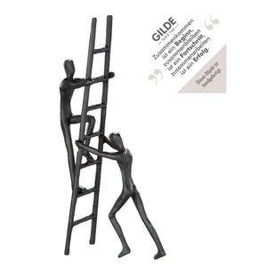 Skulptur – Symbolische Gestaltung, Strukturierte Eisenoberfläche, Edler Braunton, 23,5 cm - Teamwork | Gilde