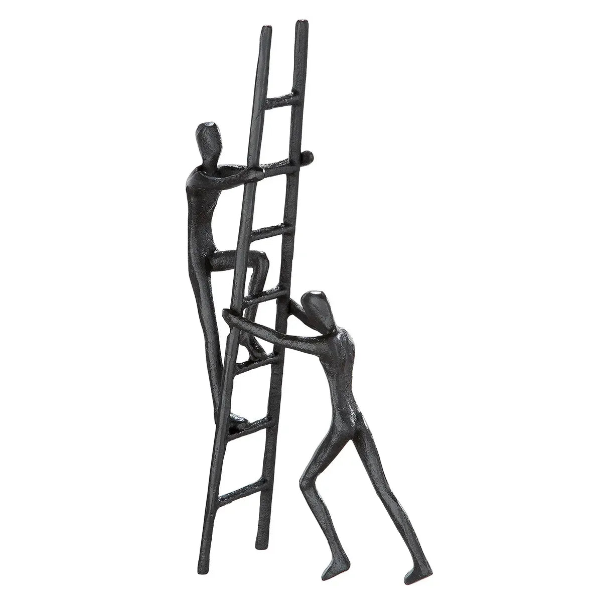 Skulptur – Symbolische Gestaltung, Strukturierte Eisenoberfläche, Edler Braunton, 23,5 cm - Teamwork | Gilde