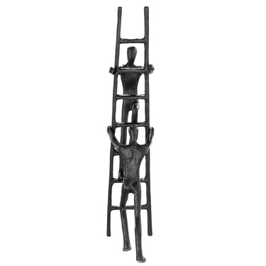Skulptur – Symbolische Gestaltung, Strukturierte Eisenoberfläche, Edler Braunton, 23,5 cm - Teamwork | Gilde
