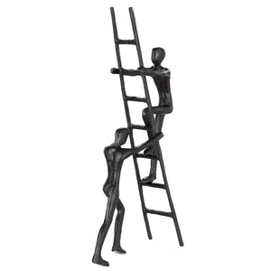Skulptur – Symbolische Gestaltung, Strukturierte Eisenoberfläche, Edler Braunton, 23,5 cm - Teamwork | Gilde