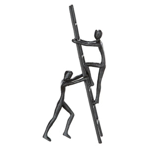 Skulptur – Symbolische Gestaltung, Strukturierte Eisenoberfläche, Edler Braunton, 23,5 cm - Teamwork | Gilde