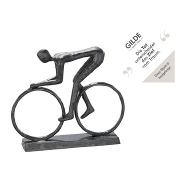 Skulptur – Braunes Metall, Matte Oberfläche, Fahrradförmiges Motiv, 15 cm - Racer | Gilde