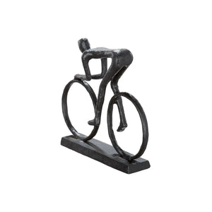 Skulptur – Braunes Metall, Matte Oberfläche, Fahrradförmiges Motiv, 15 cm - Racer | Gilde