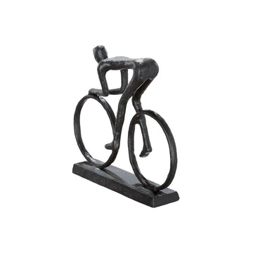 Skulptur – Braunes Metall, Matte Oberfläche, Fahrradförmiges Motiv, 15 cm - Racer | Gilde