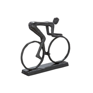 Skulptur – Braunes Metall, Matte Oberfläche, Fahrradförmiges Motiv, 15 cm - Racer | Gilde