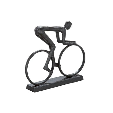 Skulptur – Braunes Metall, Matte Oberfläche, Fahrradförmiges Motiv, 15 cm - Racer | Gilde