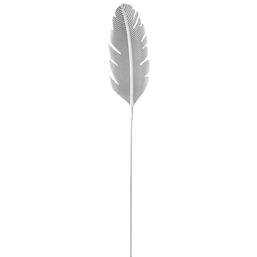 Gartenstecker – Edles Palmblatt, Silberfarbenes Metall, Wetterfeste Ausführung, 113 cm - Palmblatt | Gilde