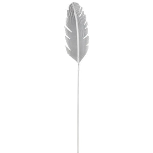 Gartenstecker – Edles Palmblatt, Silberfarbenes Metall, Wetterfeste Ausführung, 113 cm - Palmblatt | Gilde