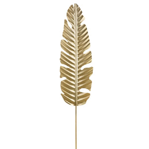Gartenstecker – Edles Palmblatt, Goldfarbenes Metall, Wetterfeste Ausführung, 100 cm - Palmblatt | Gilde