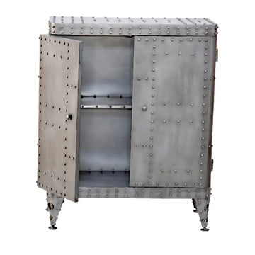Sideboard – Markante Metalloptik, Industrielle Ästhetik, Charakterstarkes Design, 114 cm - Aviation | Gilde