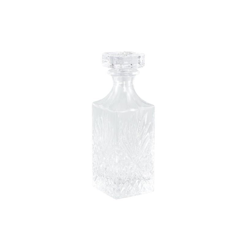Whisky Bottle - Glass, clear, square shape, linear design, robust – Glass Crystal | PTMD
