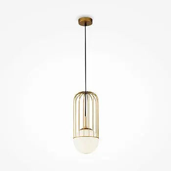 Pendelleuchte – Gold Finish, Metall-Glasgehäuse, 60 W, Ø15 cm - Telford | Maytoni image