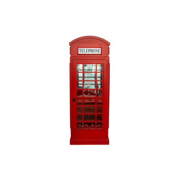 Weinregal – Rotes Mangoholz, Recyceltes Material, Ikonische Telefonzelle, 200 cm - Telefonzelle | Gilde