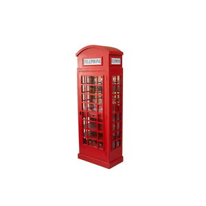 Weinregal – Rotes Mangoholz, Recyceltes Material, Ikonische Telefonzelle, 200 cm - Telefonzelle | Gilde