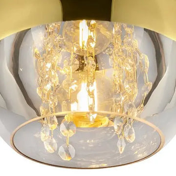 Pendant lamp with gold-coloured metal base and crystal accents in a luxurious design – Fermi | Maytoni