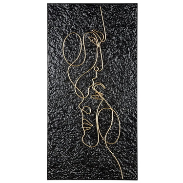 Wandbild – Künstlerisches Gesichtsmotiv, Goldfarbene Akzente, Markante Wandwirkung, 81 cm - Affetto | Gilde