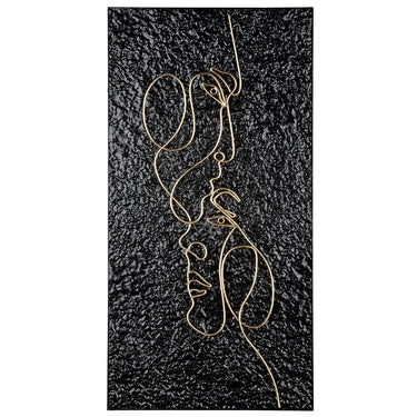 Wandbild – Künstlerisches Gesichtsmotiv, Goldfarbene Akzente, Markante Wandwirkung, 81 cm - Affetto | Gilde