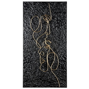 Wandbild – Künstlerisches Gesichtsmotiv, Goldfarbene Akzente, Markante Wandwirkung, 81 cm - Affetto | Gilde