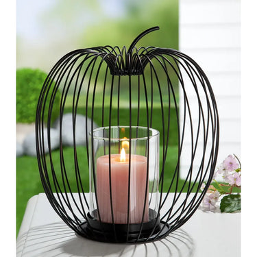 Windlicht – Filigrane Metallstruktur, Schwarze Oberfläche, Stilvoller Glaseinsatz, 26,5 cm - Filo | Gilde