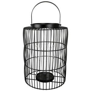 Windlicht – Schwarzes Metall, Elegante Bühne, Stilvoller Glaseinsatz, 35 cm - Stage | Gilde