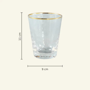 Wasserglas – Klares Glas, Goldener Rand, 11 cm hoch - Mylene | PTMD
