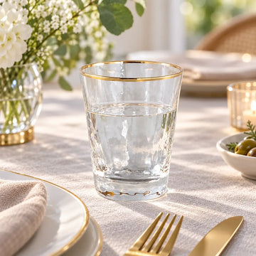 Wasserglas – Klarglas mit Goldrand, Kompakte Form, Zeitloses Trinkdesign - Mylene | PTMD