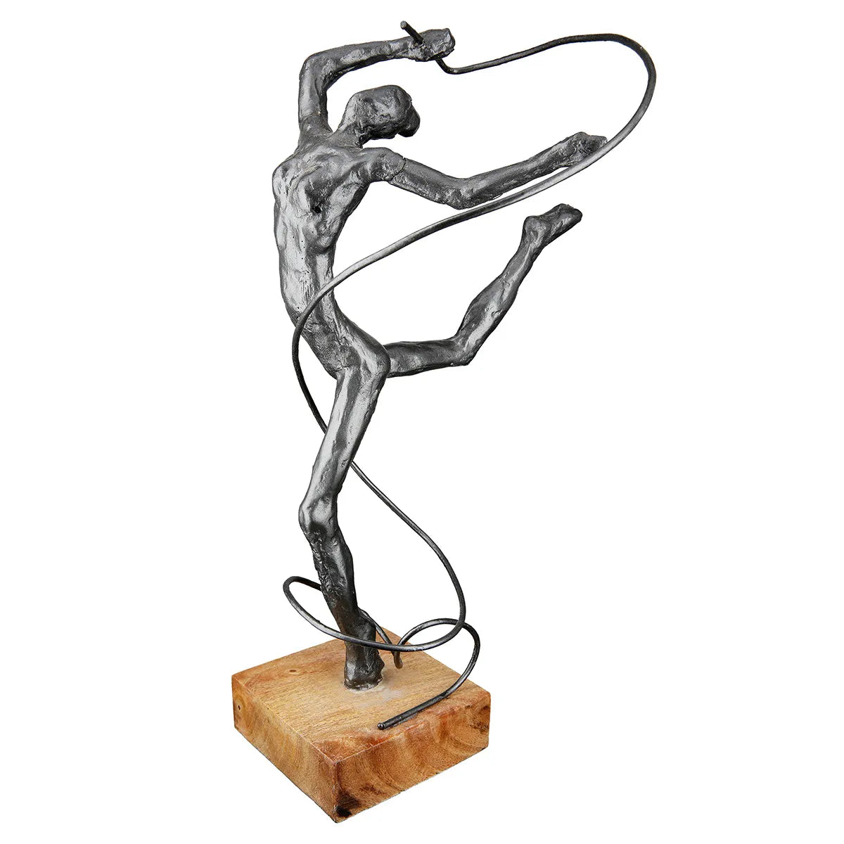 Skulptur – Akrobatische Pose, Spiral Element, Mangoholz Sockel, 36.5cm Höhe  - Körpergefühl | Gilde