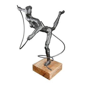 Skulptur – Akrobatische Pose, Spiral Element, Mangoholz Sockel, 30cm Höhe - Körpergefühl | Gilde