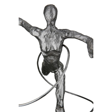 Skulptur – Akrobatische Pose, Spiral Element, Mangoholz Sockel, 30cm Höhe - Körpergefühl | Gilde