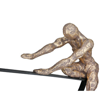 Skulptur – Kletternde Figur, Gebogene Bogenform, Mangoholz Sockel - Uphill | Gilde