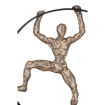 Skulptur – Dynamische Pose, Runde Rahmenform, Mangoholz Sockel - Pose | Gilde