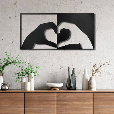 Wandrelief – Herz Motiv, Hände Silhouette, Zweiteiliges Design - Heart | Gilde