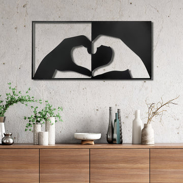 Wandrelief – Herz Motiv, Hände Silhouette, Zweiteiliges Design - Heart | Gilde