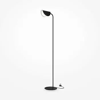Floor Lamp Black Metal Frame, White Acrylic Diffuser, Minimalist Design – Mollis | Maytoni
