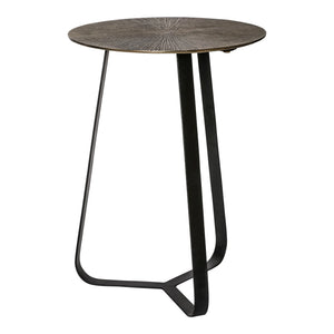 Couchtisch – Goldene Farbe, Aluminium Tischplatte, Eisen Gestell, S – Kae | PTMD