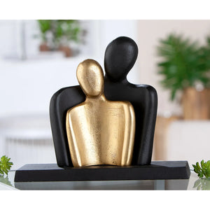 Skulptur – Paar Motiv, Abstrakte Figuren, Gold Schwarzer Kontrast - Couple | Gilde