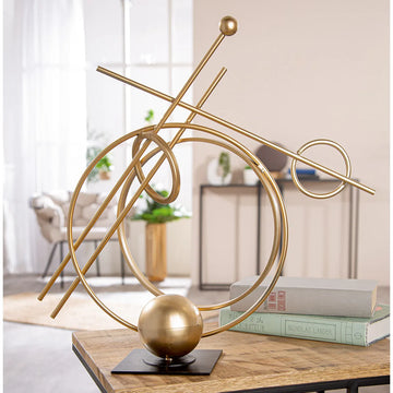 Skulptur – Abstrakte Form, Kreis Design, Goldene Metalloptik - Abstracto | Gilde