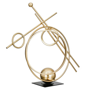 Skulptur – Abstrakte Form, Kreis Design, Goldene Metalloptik - Abstracto | Gilde