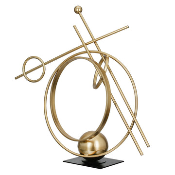 Skulptur – Abstrakte Form, Kreis Design, Goldene Metalloptik - Abstracto | Gilde
